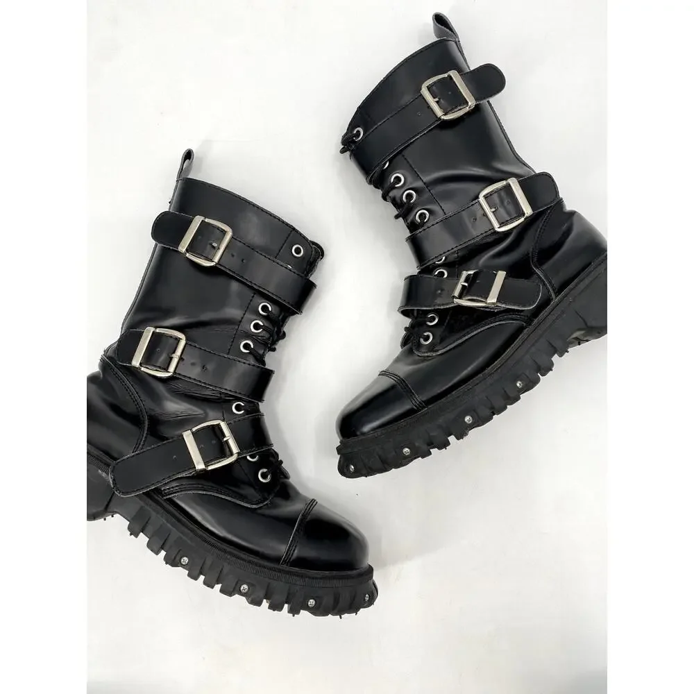 TUK Black TUKskin 3-Buckle Anarchic Airship Boot